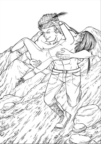 Alita Gally And Figure Four Coloring Page